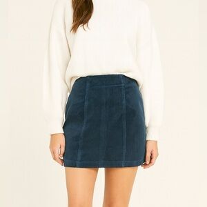 NWT PacSun Mini Skirt Size 27 Teal Corduroy Boho Fall Cozy Chic Winter Holiday